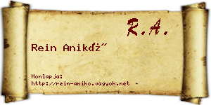 Rein Anikó névjegykártya
