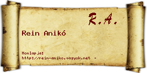 Rein Anikó névjegykártya